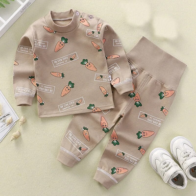 Seturi de pijamale de lenjerie de corp pentru copii, unisex, costum de pijama pentru bebelusi, pijama din bumbac, set de haine, toamna iarna, pijamale moale pentru fete