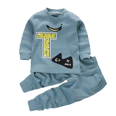 Seturi de pijamale de lenjerie de corp pentru copii, unisex, costum de pijama pentru bebelusi, pijama din bumbac, set de haine, toamna iarna, pijamale moale pentru fete