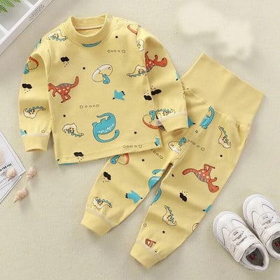 Seturi de pijamale de lenjerie de corp pentru copii, unisex, costum de pijama pentru bebelusi, pijama din bumbac, set de haine, toamna iarna, pijamale moale pentru fete