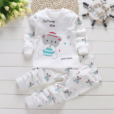 Seturi de pijamale de lenjerie de corp pentru copii, unisex, costum de pijama pentru bebelusi, pijama din bumbac, set de haine, toamna iarna, pijamale moale pentru fete