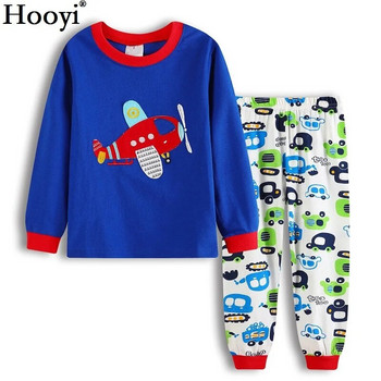 Hooyi Blue Shark Пижами за момчета Дрехи Костюми Есен Пролет 2 3 4 5 6 7 Години Детски пижами Спален костюм Памучни пижами за момичета