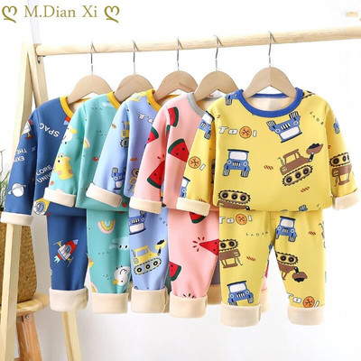 Детско спално облекло за момчета Зимни памучни комплекти за момичета Детско домашно облекло Пижами за момчета Пижами Детско спално облекло 1-6 г. Дрехи за малки деца