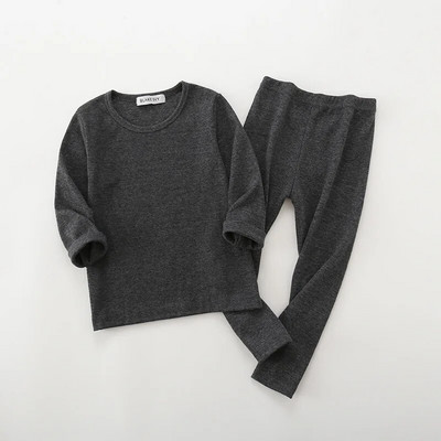 Vaikiškas briaunotas prigludęs pižamos rinkinys berniukams, mergaičių PJS Viršutiniai ir kelnaitės Unisex drabužiai Vaikų drabužiai Drabužiai miegui Naktiniai drabužiai