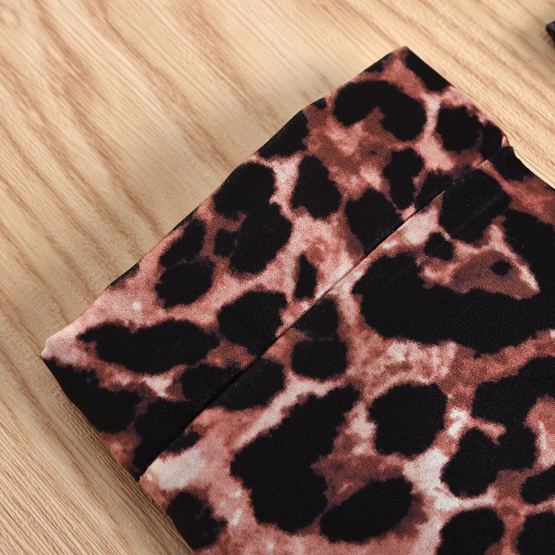 Jesenske pidžame za novorođenčad, dječje leopard uzorke, kardigan dugih rukava, samostojeći ovratnik, kućna odjeća, dječja odjeća