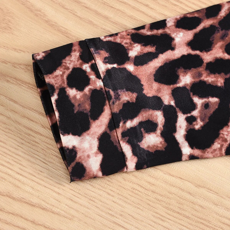 Jesenske pidžame za novorođenčad, dječje leopard uzorke, kardigan dugih rukava, samostojeći ovratnik, kućna odjeća, dječja odjeća