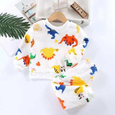Seturi de iarnă pentru bebeluș fetiță băiat Jachetă cu glugă de pluș 2 buc ținute casual pentru copii Costume pentru copii Trening din catifea arctică Îmbrăcăminte pentru copii mici