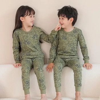2 4 6 8 10 години Детски Pjs комплекти Есенни пижами за деца Памучни пижами за момчета Бебешки пижами с дълги ръкави Комплекти за момичета Нощни дрехи