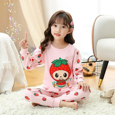 2 4 6 8 10 ani Seturi de pijama pentru copii Pijamale de toamnă pentru copii Lenjerie de noapte băieți din bumbac Pijamale pentru bebeluși cu mâneci lungi Seturi pentru fete