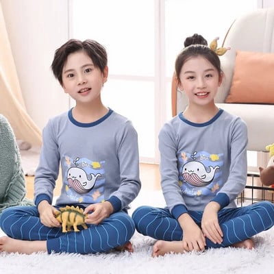 2 4 6 8 10 ani Seturi de pijama pentru copii Pijamale de toamnă pentru copii Lenjerie de noapte băieți din bumbac Pijamale pentru bebeluși cu mâneci lungi Seturi pentru fete