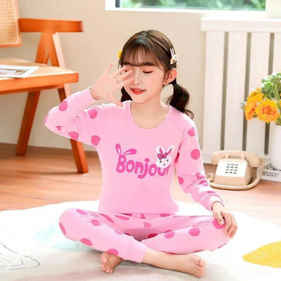 2 4 6 8 10 ani Seturi de pijama pentru copii Pijamale de toamnă pentru copii Lenjerie de noapte băieți din bumbac Pijamale pentru bebeluși cu mâneci lungi Seturi pentru fete