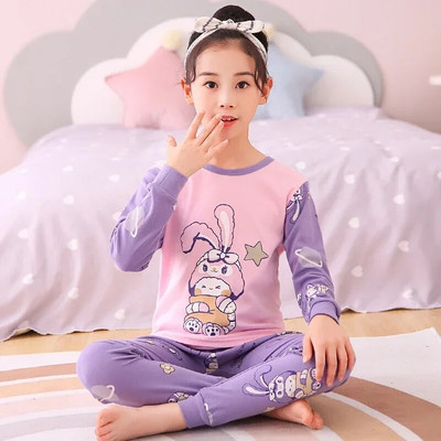 2 4 6 8 10 ani Seturi de pijama pentru copii Pijamale de toamnă pentru copii Lenjerie de noapte băieți din bumbac Pijamale pentru bebeluși cu mâneci lungi Seturi pentru fete
