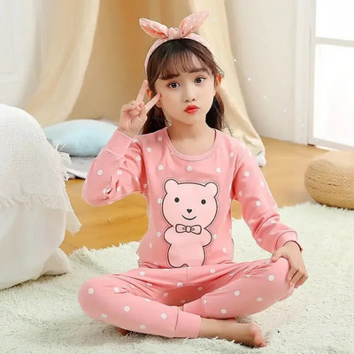 2 4 6 8 10 ani Seturi de pijama pentru copii Pijamale de toamnă pentru copii Lenjerie de noapte băieți din bumbac Pijamale pentru bebeluși cu mâneci lungi Seturi pentru fete