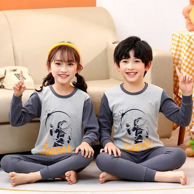 2 4 6 8 10 ani Seturi de pijama pentru copii Pijamale de toamnă pentru copii Lenjerie de noapte băieți din bumbac Pijamale pentru bebeluși cu mâneci lungi Seturi pentru fete