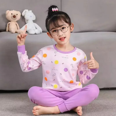 2 4 6 8 10 ani Seturi de pijama pentru copii Pijamale de toamnă pentru copii Lenjerie de noapte băieți din bumbac Pijamale pentru bebeluși cu mâneci lungi Seturi pentru fete