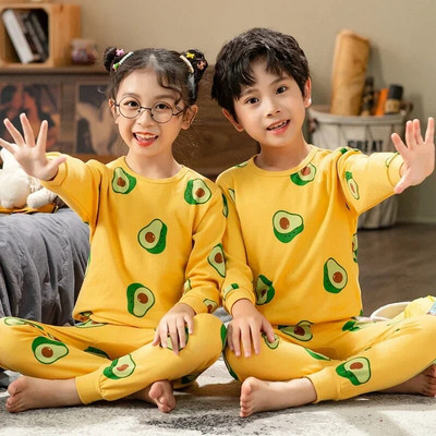 2 4 6 8 10 ani Seturi de pijama pentru copii Pijamale de toamnă pentru copii Lenjerie de noapte băieți din bumbac Pijamale pentru bebeluși cu mâneci lungi Seturi pentru fete