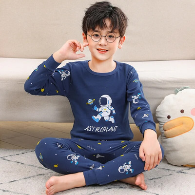 2 4 6 8 10 ani Seturi de pijama pentru copii Pijamale de toamnă pentru copii Lenjerie de noapte băieți din bumbac Pijamale pentru bebeluși cu mâneci lungi Seturi pentru fete
