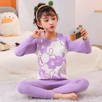 2 4 6 8 10 12 14 Years Teenager Girls Pajamas Sets Princess Children`s Sleepwear Kids Clothing Sets Animal Pijamas Homewear Pjs