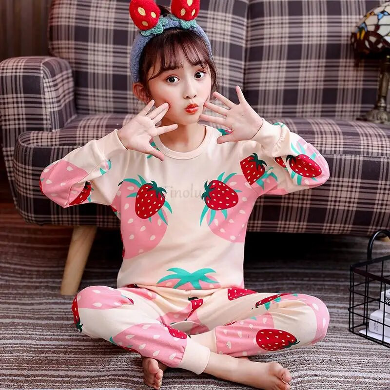 2 4 6 8 10 12 14-aastased teismeliste tüdrukute pidžaamakomplektid Printsess Laste magamisriided Laste rõivakomplektid Loomade Pidžaama Koduriided Pjs