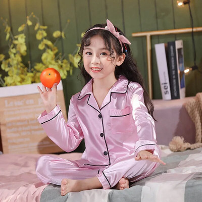Numărătoare pentru fete, satin, culoare uni, pijamale pentru copii, pentru 4 6 8 10 12 ani, cămașă de noapte din mătase, pijama pentru copii mici