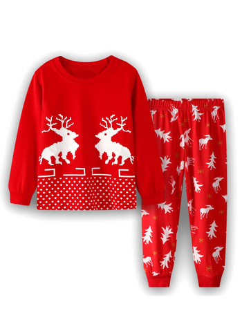 Νέο ανοιξιάτικο φθινόπωρο παιδικό σετ ειδών σπιτιού Elk printing cartoon Σετ παντελόνι μακρυμάνικο χριστουγεννιάτικο Σετ για αγόρια πιτζάμες για κορίτσια Νυχτικά