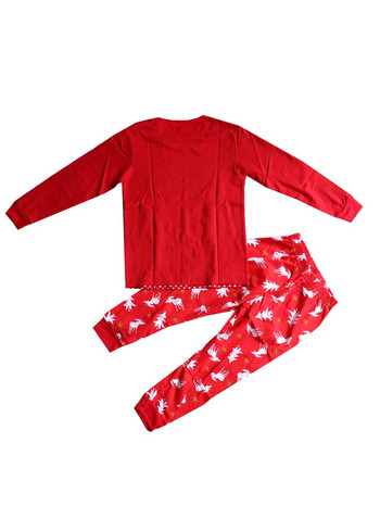 Нов комплект пролетно есенно детско домашно облекло Elk Cartoon Printed Комплект панталони с дълги ръкави Коледа Момчета Пижами Момичета Пижами