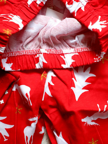Нов комплект пролетно есенно детско домашно облекло Elk Cartoon Printed Комплект панталони с дълги ръкави Коледа Момчета Пижами Момичета Пижами