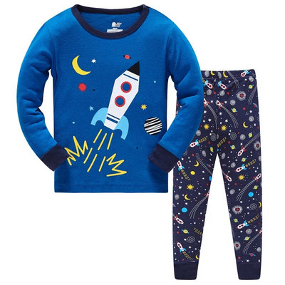 Jumping New Arrival 3-8T Space Rocket Odjeća za spavanje Jesen Zima Dječje pidžame Dječja modna odjeća Komplet kućne odjeće 2 kom odijela