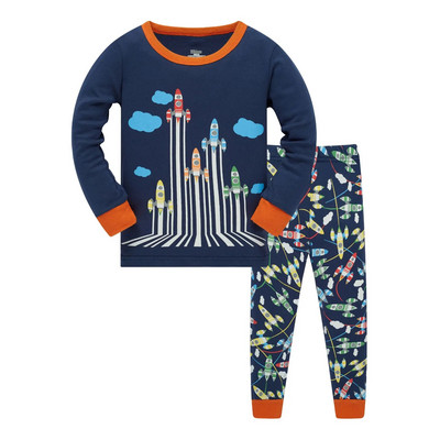 Jumping New Arrival 3-8T Space Rocket Odjeća za spavanje Jesen Zima Dječje pidžame Dječja modna odjeća Komplet kućne odjeće 2 kom odijela