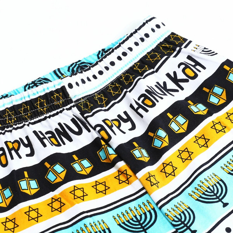 Chanukos pižamos Vaikams pižamos berniukams Mažiems vaikams Chanukos žvakės Lgnite devynių lempų laikikliai namų drabužiai kūdikiams dovanoti drabužiai žieminiai Pjs
