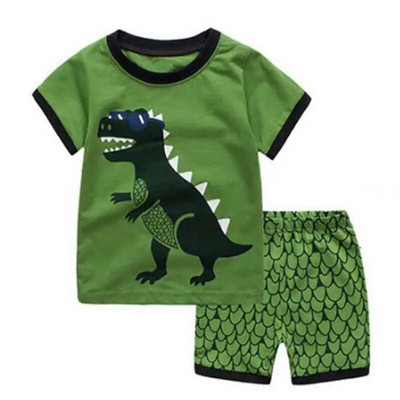 Dino Băieți Costume de pijamă 100% bumbac Seturi de haine lungi pentru copii Tricouri cu motor Pantaloni Seturi 2 piese Pijamale copii 2 3 4 5 6 7 ani