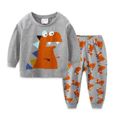 Dino Băieți Costume de pijamă 100% bumbac Seturi de haine lungi pentru copii Tricouri cu motor Pantaloni Seturi 2 piese Pijamale copii 2 3 4 5 6 7 ani