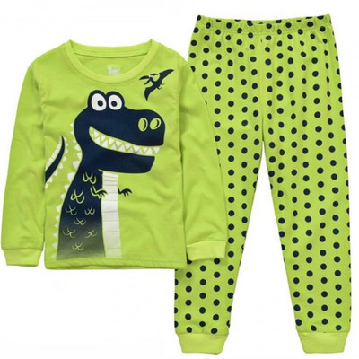 Dino Băieți Costume de pijamă 100% bumbac Seturi de haine lungi pentru copii Tricouri cu motor Pantaloni Seturi 2 piese Pijamale copii 2 3 4 5 6 7 ani