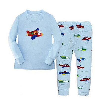 Dino Băieți Costume de pijamă 100% bumbac Seturi de haine lungi pentru copii Tricouri cu motor Pantaloni Seturi 2 piese Pijamale copii 2 3 4 5 6 7 ani