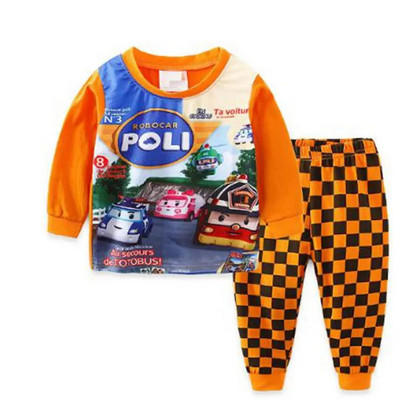 Dino Băieți Costume de pijamă 100% bumbac Seturi de haine lungi pentru copii Tricouri cu motor Pantaloni Seturi 2 piese Pijamale copii 2 3 4 5 6 7 ani