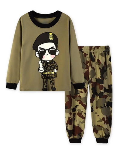 Dino Băieți Costume de pijamă 100% bumbac Seturi de haine lungi pentru copii Tricouri cu motor Pantaloni Seturi 2 piese Pijamale copii 2 3 4 5 6 7 ani