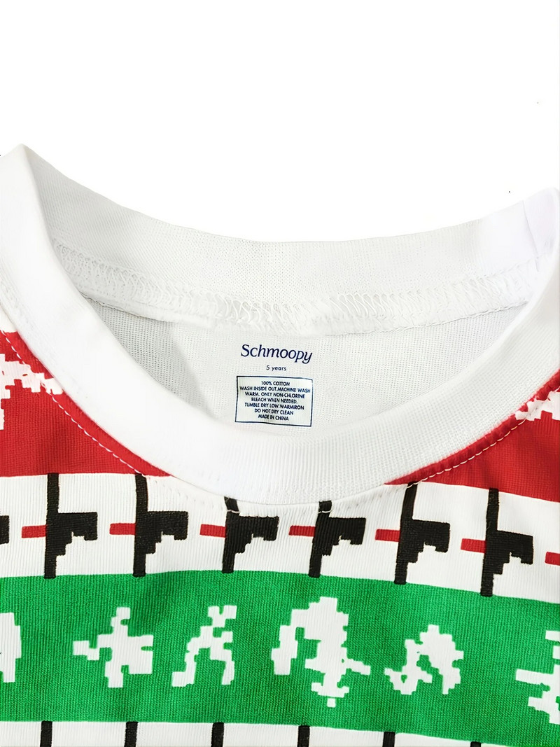 Κορίτσια Χριστουγεννιάτικες πιτζάμες από βαμβακερές στάμπες με άλκες, σετ 2 τεμαχίων