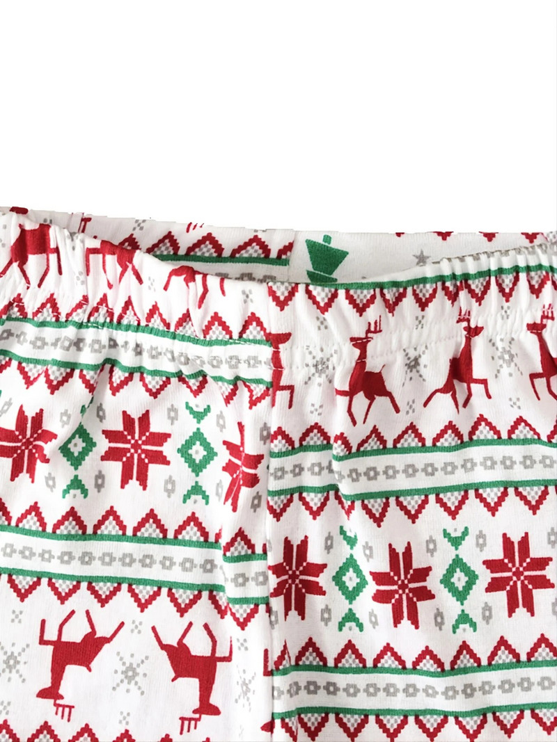 Κορίτσια Χριστουγεννιάτικες πιτζάμες από βαμβακερές στάμπες με άλκες, σετ 2 τεμαχίων