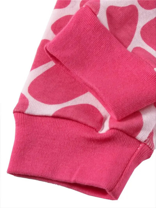 2 vnt mergaičių kasdieniai animacinių filmų gyvūnų spaudiniai Crew Neck rožinės medvilnės pižamų rinkiniai