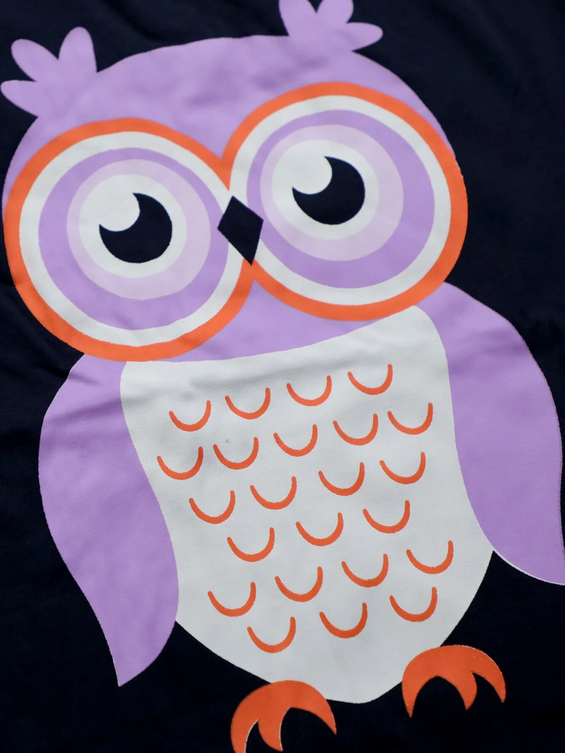 Naujas pavasario rudens vaikų namų drabužių komplektas Animacinių filmų spauda Ilgomis rankovėmis kelnių komplektas berniukams mergaitėms pižamos pelėda Naktiniai drabužiai