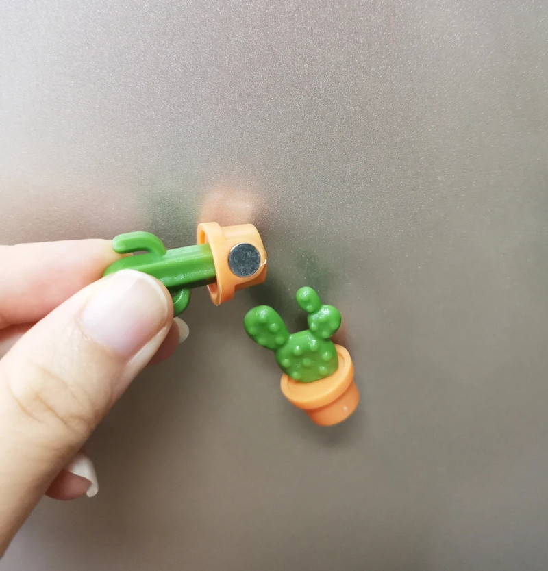 6 τμχ Μαγνητικό αυτοκόλλητο με μαγνήτη ψυγείου κάκτου 3D χαριτωμένο χυμώδες φυτό Υπενθύμιση πίνακα μηνυμάτων Διακόσμηση σπιτιού Κουζίνα