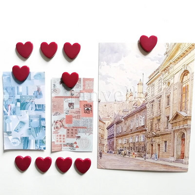 10 vnt Mieli mini šaldytuvo magnetai spalvingi meilės širdelės maži šaldytuvo lipdukai Mielos nuotraukos Sieninis magnetinis lipdukas namų dekoravimui