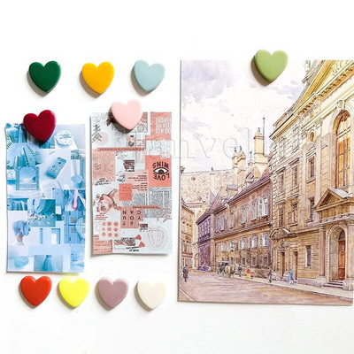 10 vnt Mieli mini šaldytuvo magnetai spalvingi meilės širdelės maži šaldytuvo lipdukai Mielos nuotraukos Sieninis magnetinis lipdukas namų dekoravimui