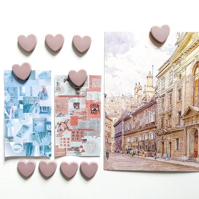 10 vnt Mieli mini šaldytuvo magnetai spalvingi meilės širdelės maži šaldytuvo lipdukai Mielos nuotraukos Sieninis magnetinis lipdukas namų dekoravimui