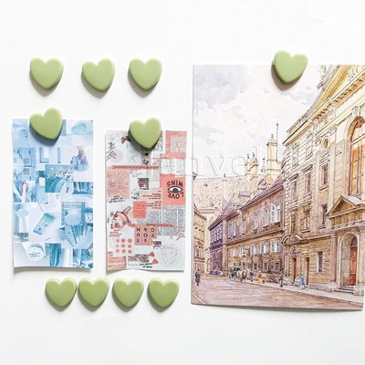 10 vnt Mieli mini šaldytuvo magnetai spalvingi meilės širdelės maži šaldytuvo lipdukai Mielos nuotraukos Sieninis magnetinis lipdukas namų dekoravimui