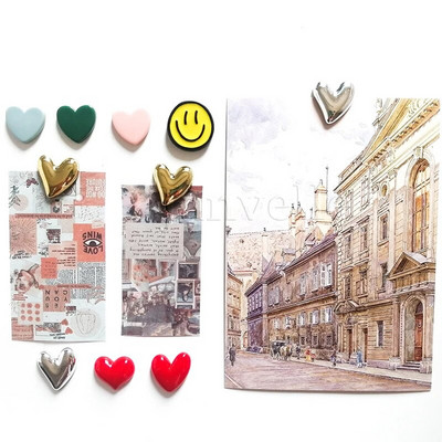 10 vnt Mieli mini šaldytuvo magnetai spalvingi meilės širdelės maži šaldytuvo lipdukai Mielos nuotraukos Sieninis magnetinis lipdukas namų dekoravimui