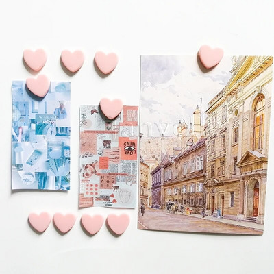 10 vnt Mieli mini šaldytuvo magnetai spalvingi meilės širdelės maži šaldytuvo lipdukai Mielos nuotraukos Sieninis magnetinis lipdukas namų dekoravimui