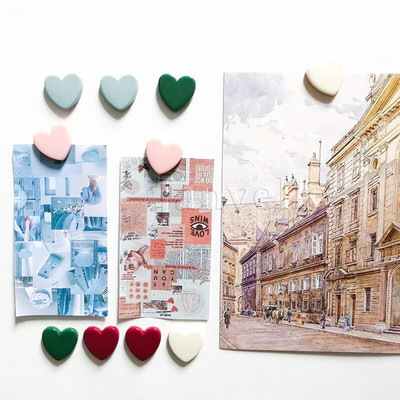 10 vnt Mieli mini šaldytuvo magnetai spalvingi meilės širdelės maži šaldytuvo lipdukai Mielos nuotraukos Sieninis magnetinis lipdukas namų dekoravimui
