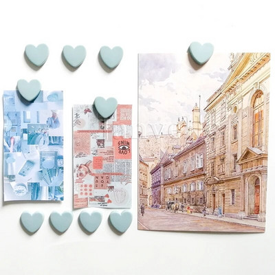 10 vnt Mieli mini šaldytuvo magnetai spalvingi meilės širdelės maži šaldytuvo lipdukai Mielos nuotraukos Sieninis magnetinis lipdukas namų dekoravimui