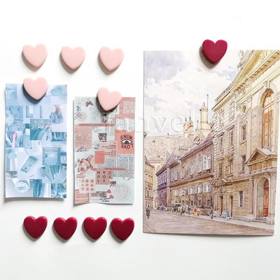 10 vnt Mieli mini šaldytuvo magnetai spalvingi meilės širdelės maži šaldytuvo lipdukai Mielos nuotraukos Sieninis magnetinis lipdukas namų dekoravimui