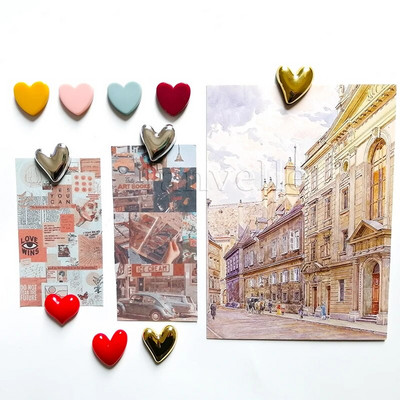 10 vnt Mieli mini šaldytuvo magnetai spalvingi meilės širdelės maži šaldytuvo lipdukai Mielos nuotraukos Sieninis magnetinis lipdukas namų dekoravimui
